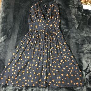 Navy Blue Halter Dress